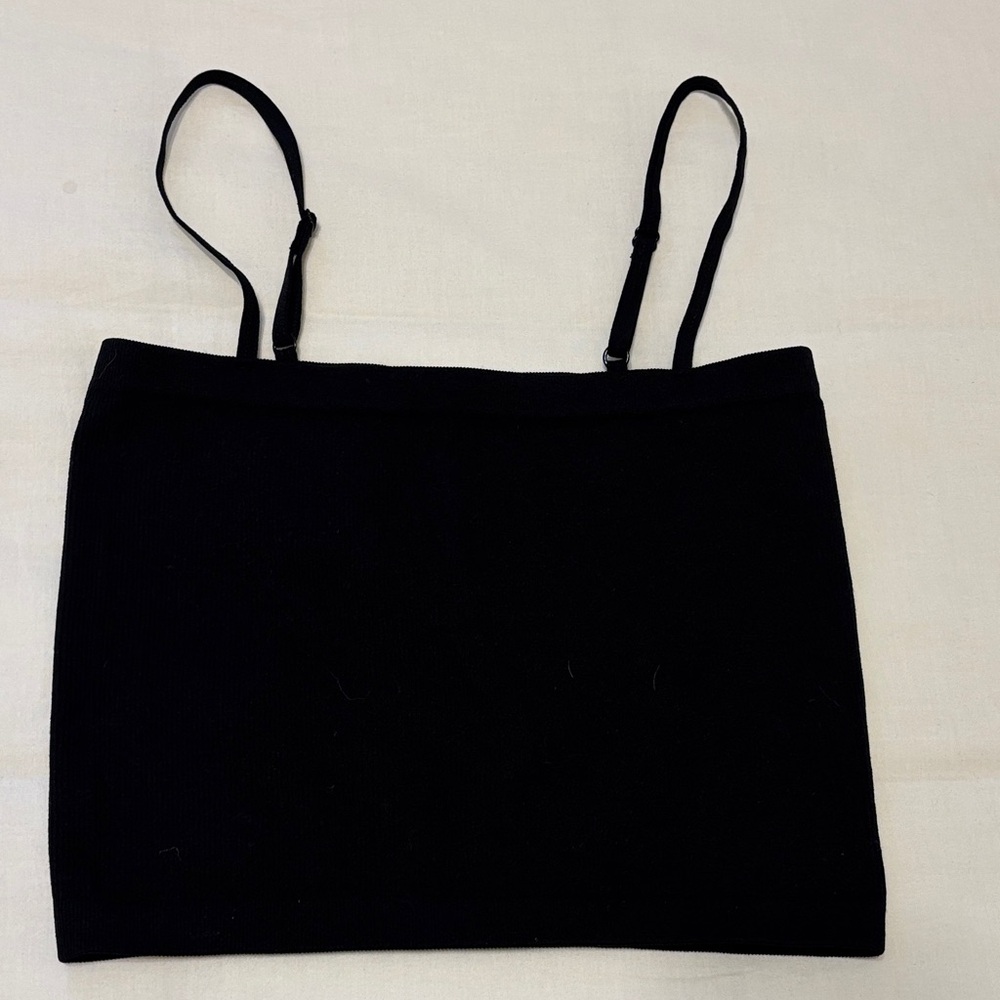 Black Bandeau Crop Top with straps